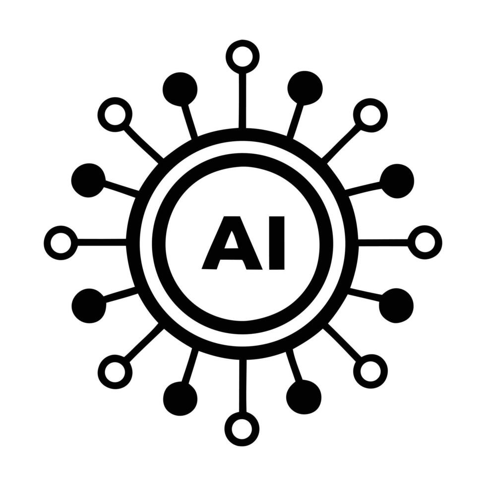 AI Technology Network Connection Icon Graphic vector