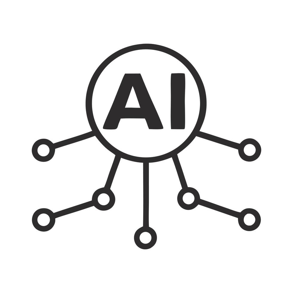 AI Technology Network Connection Concept Icon vector