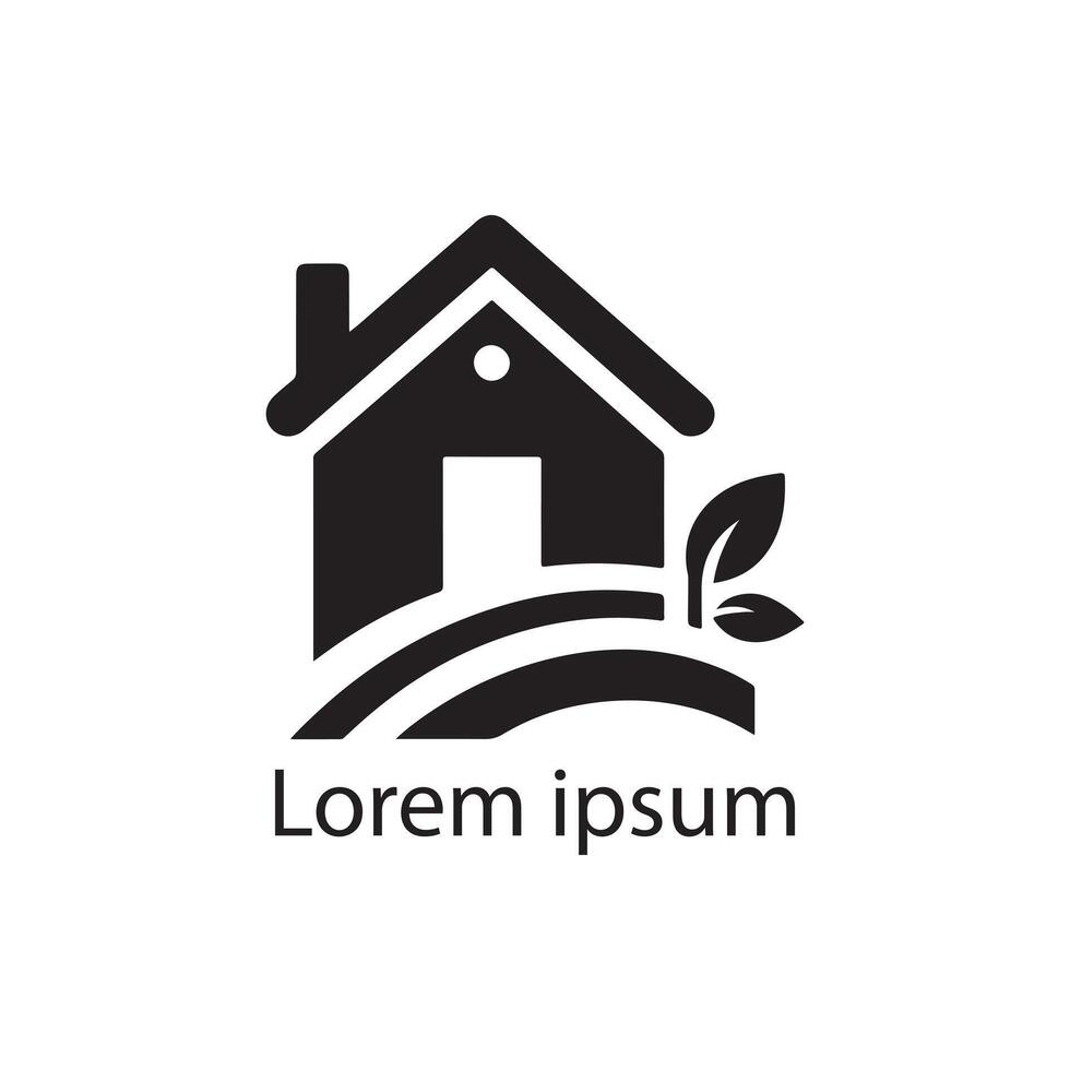 Simple Real Estate house logo silhouette on white background vector