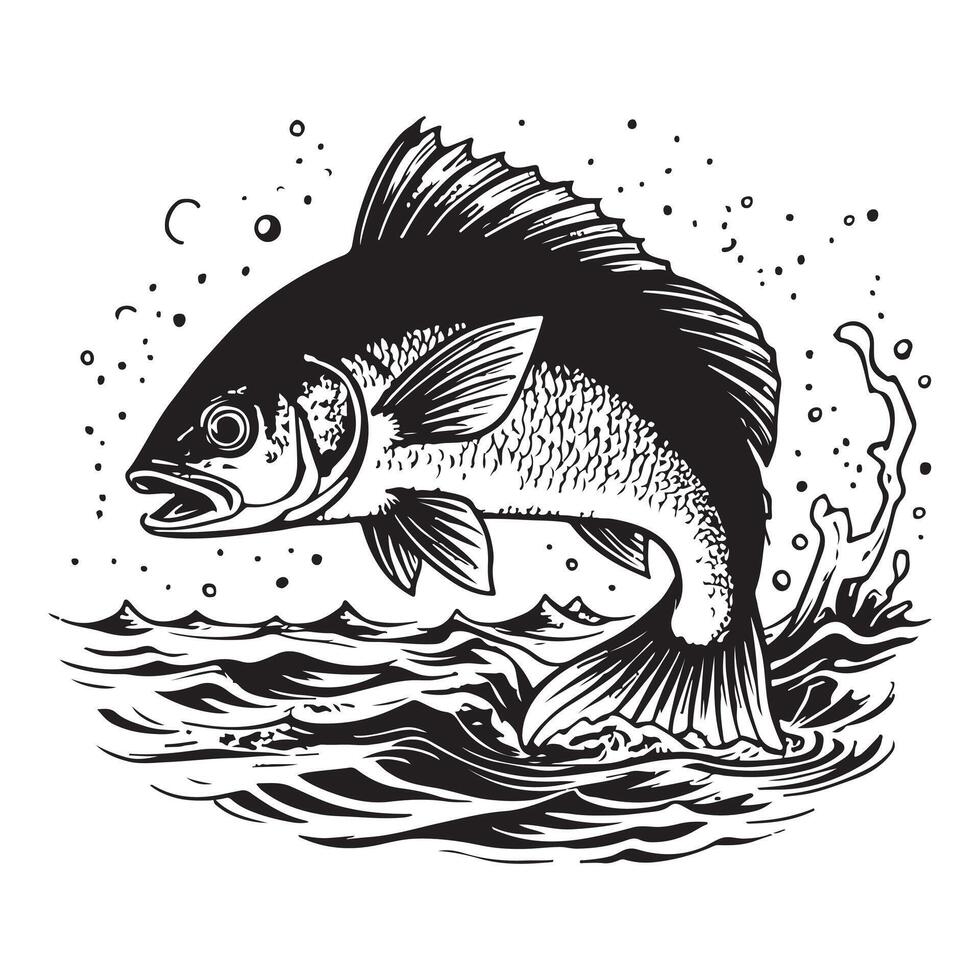 Fish silhouette icons set on white background. Fish icons set isolated vector