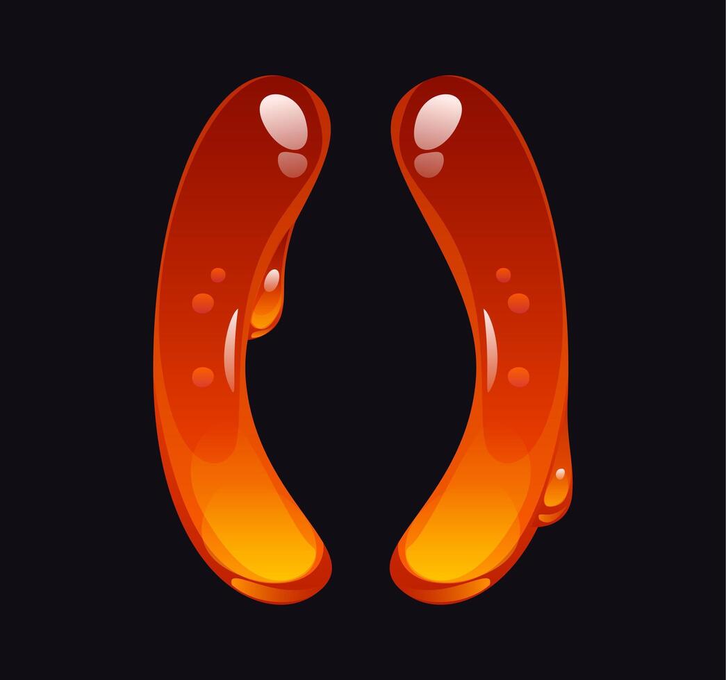 Tasty honey font, alphabet punctuation brackets vector