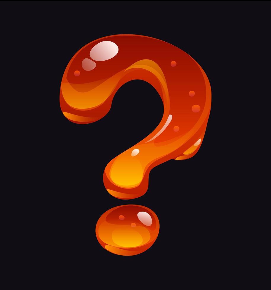 Honey cartoon font punctuation question mark vector