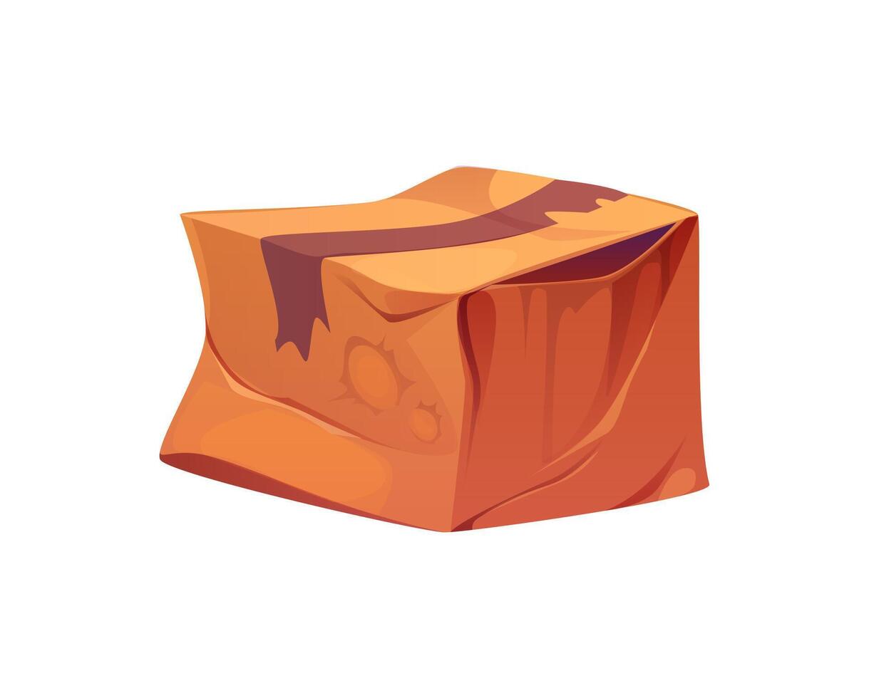 Damaged dirty package cardboard cartoon box vector