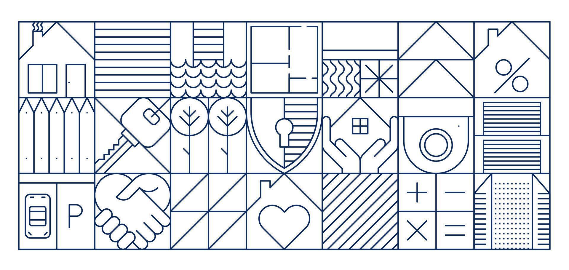 Real estate abstract geometric pattern, elements vector