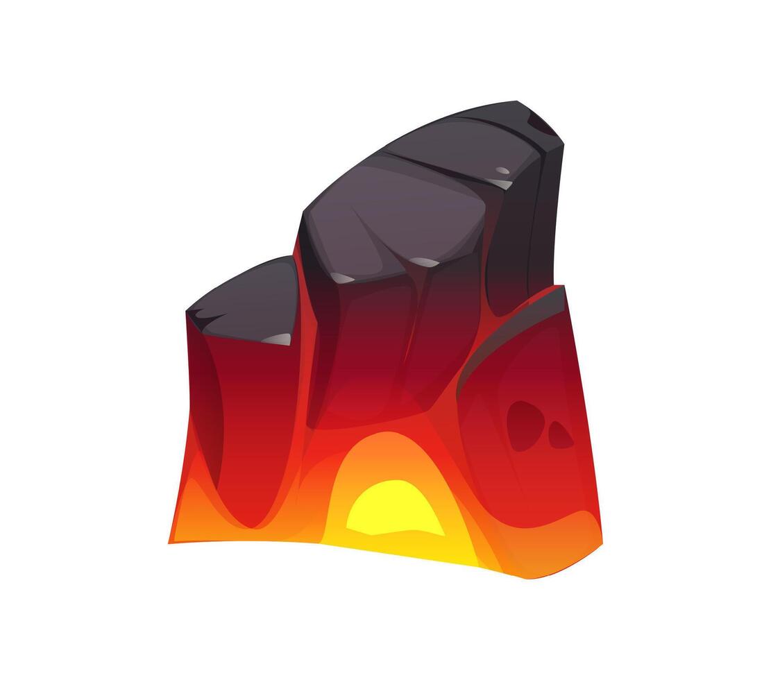Grill burn ember cartoon charcoal piece vector