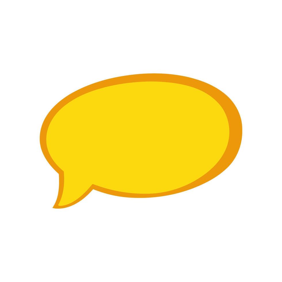 Bright Yellow Speech Bubble Illustration vector