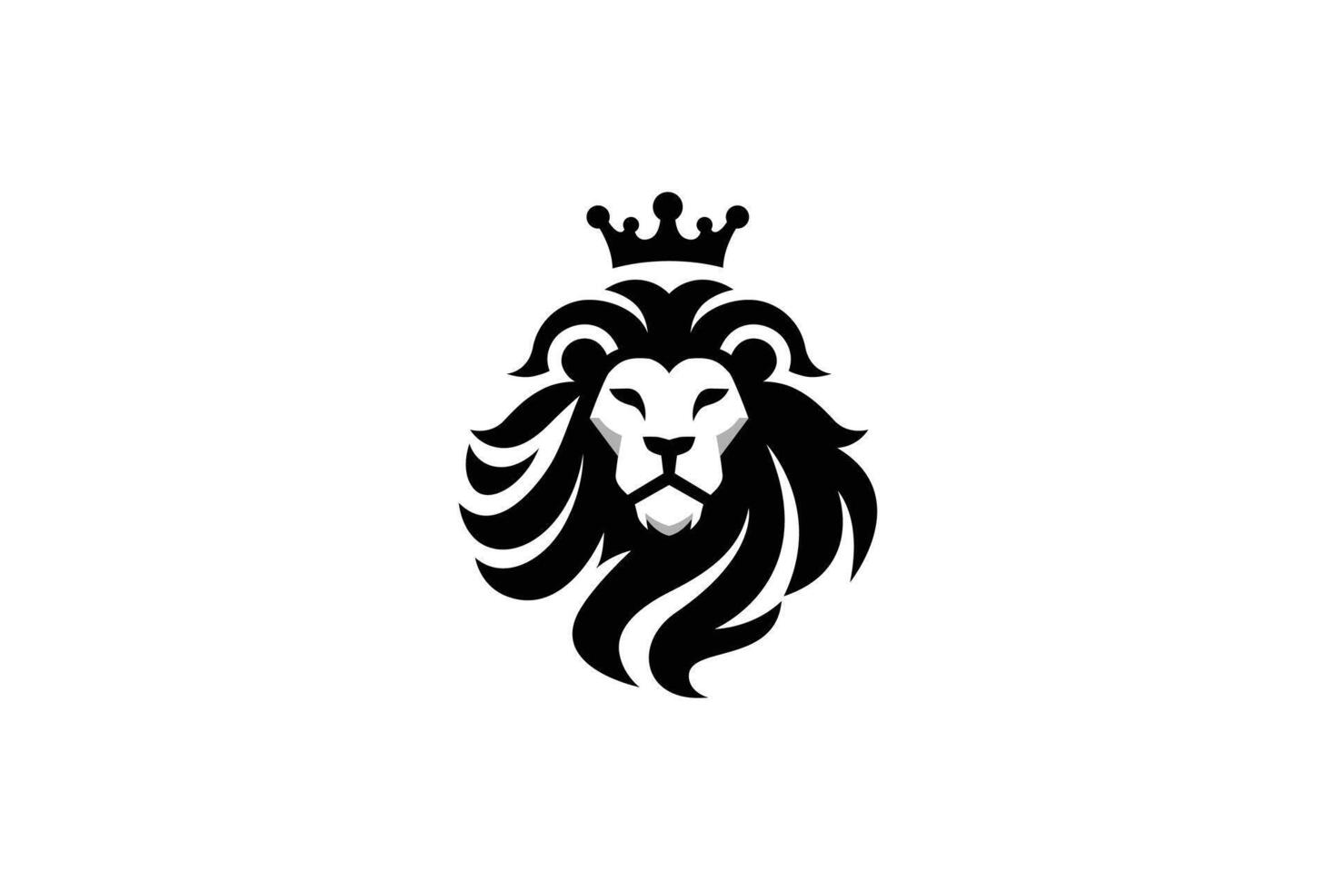 Majestic Lion Head Logo Featuring Crown and Regal Emblem of Powerful Heritage vector