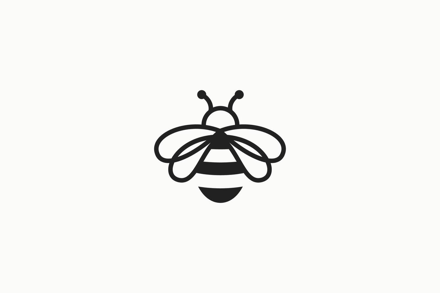 Minimalist Abstract Bee Logo Design Showcasing Creative, Modern, and Iconic Branding Identity vector