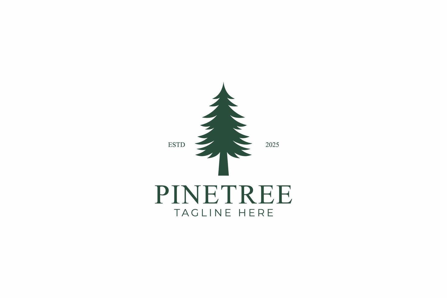 Pine Tree Logo with Minimalist and Eco-Friendly Design Reflecting Nature's Harmony vector