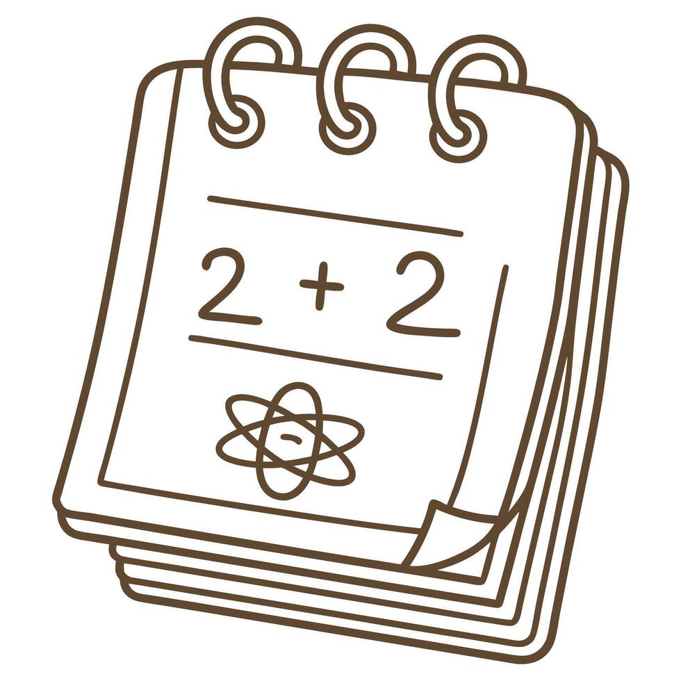 Illustrated educational calendar with mathematical design and science symbol vector