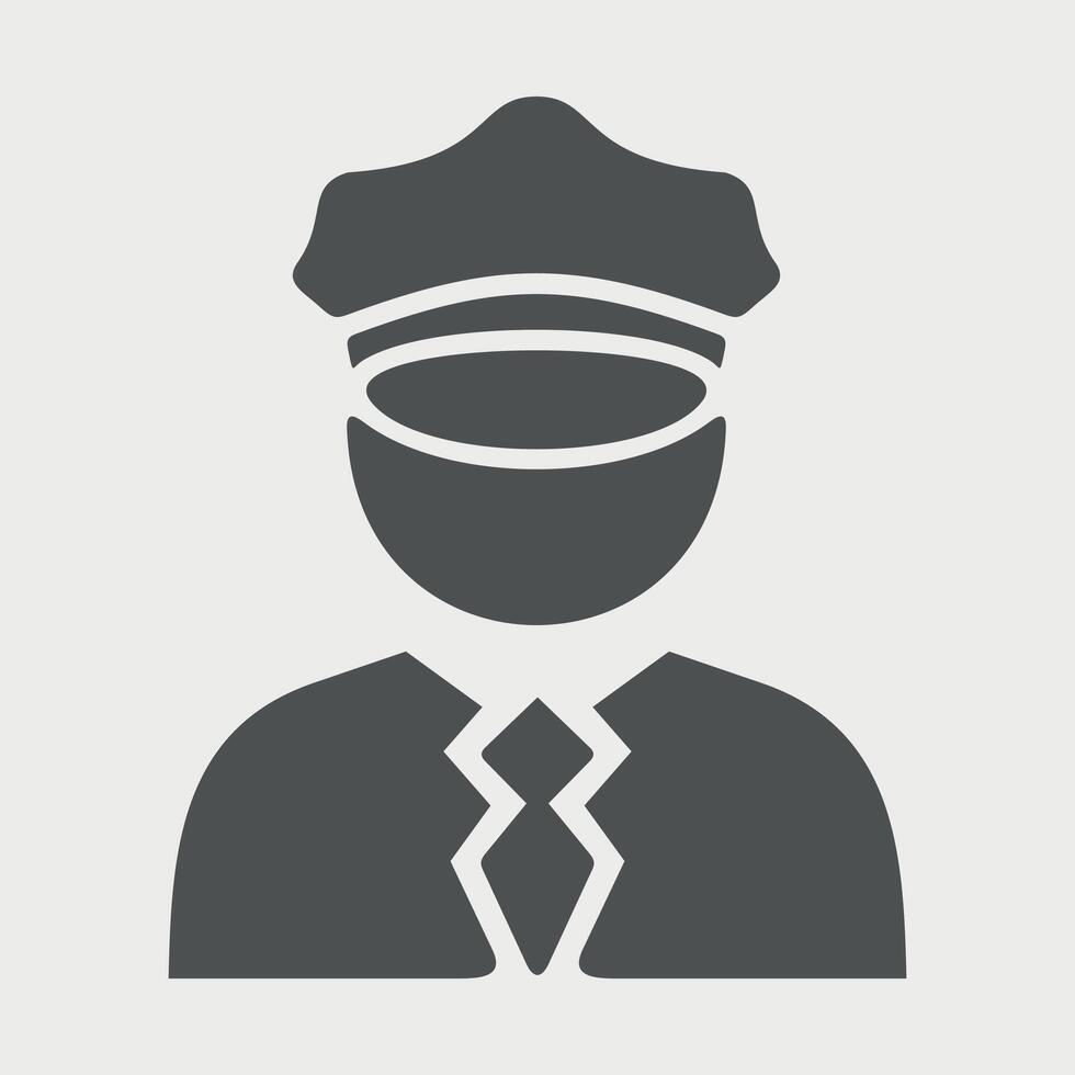icon of a policeman in a cap vector