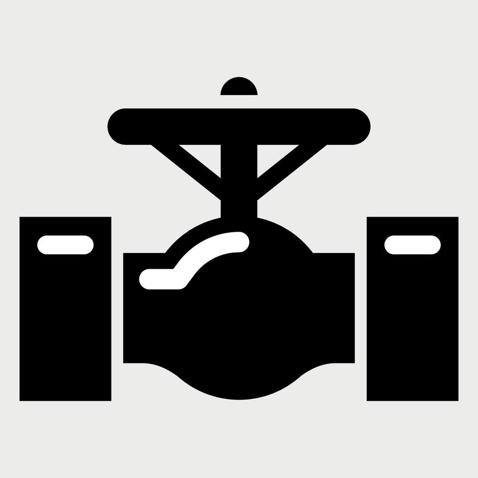 Black and white stylized water pipe icon isolated on white background vector