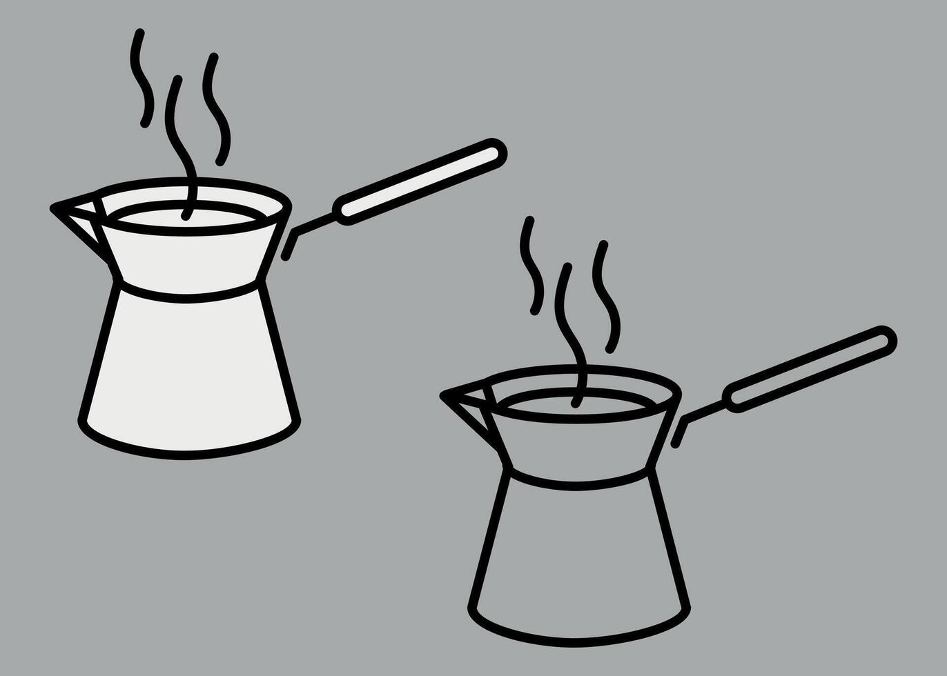 black and white icon of a turk for making coffee isolated on a white background vector