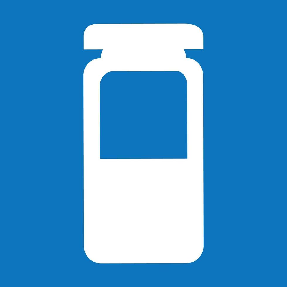 white ampoule icon isolated on blue background vector