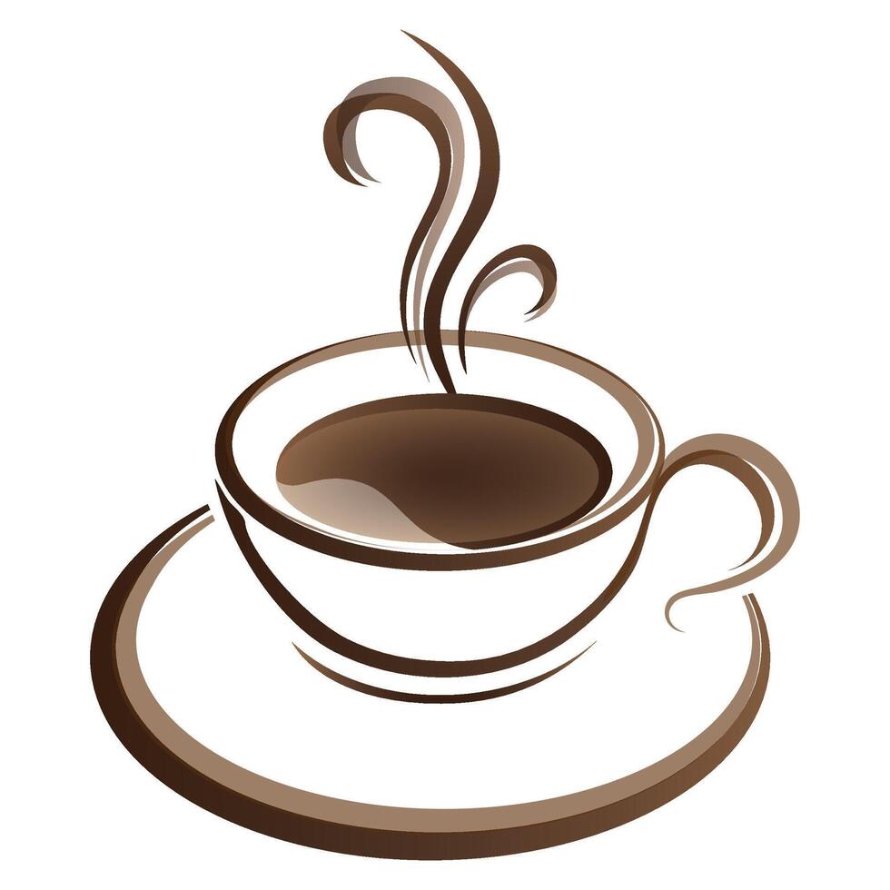 black and white coffee or tea cup icon isolated vector