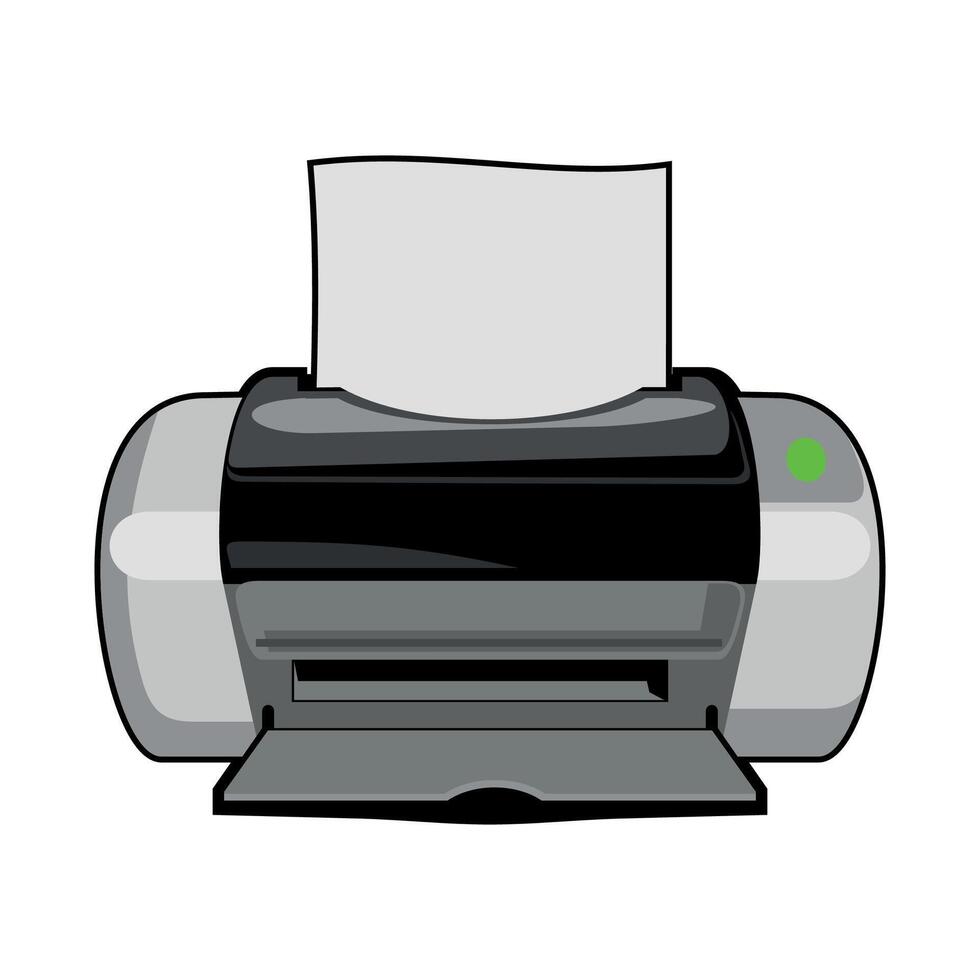 stylized color printer icon isolated on white background vector
