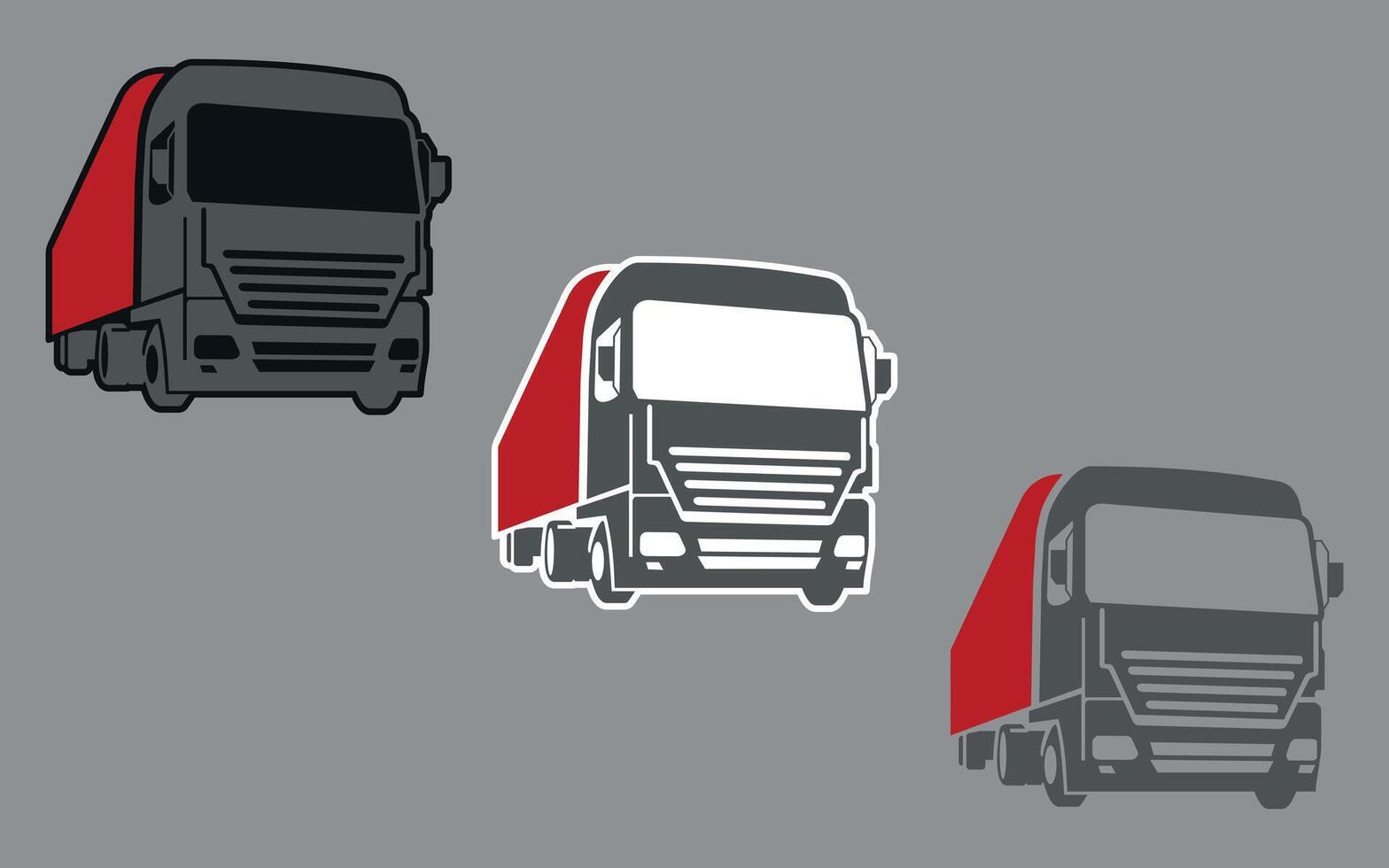 stylized color truck icon isolated on white background vector