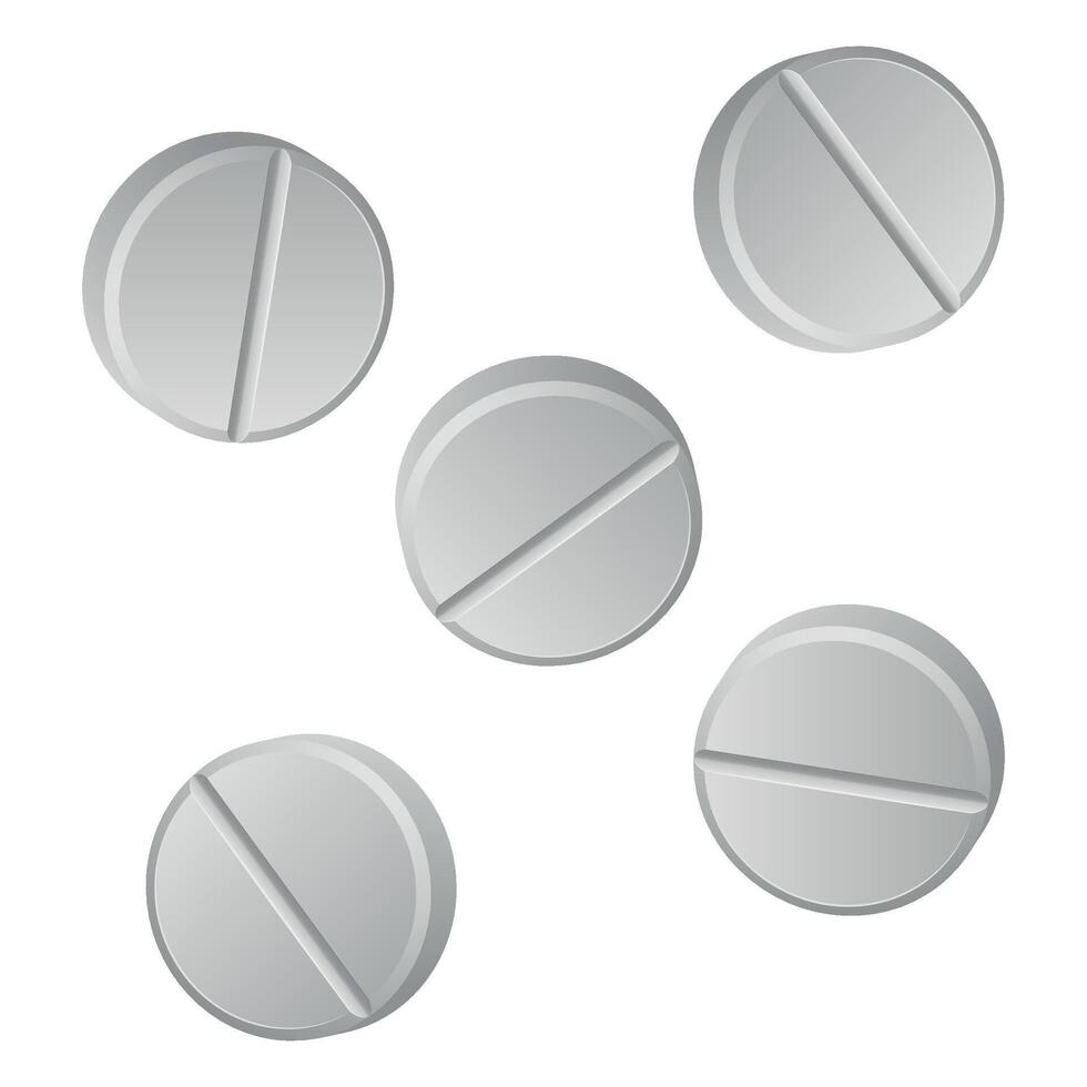 icons of medicines drugs tablets pills on white background vector