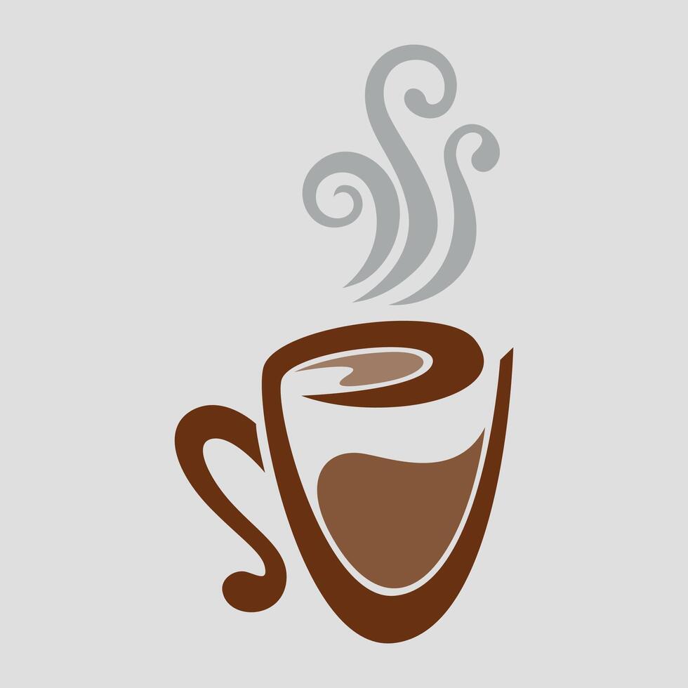 stylized coffee and tea cup icon isolated on white background vector