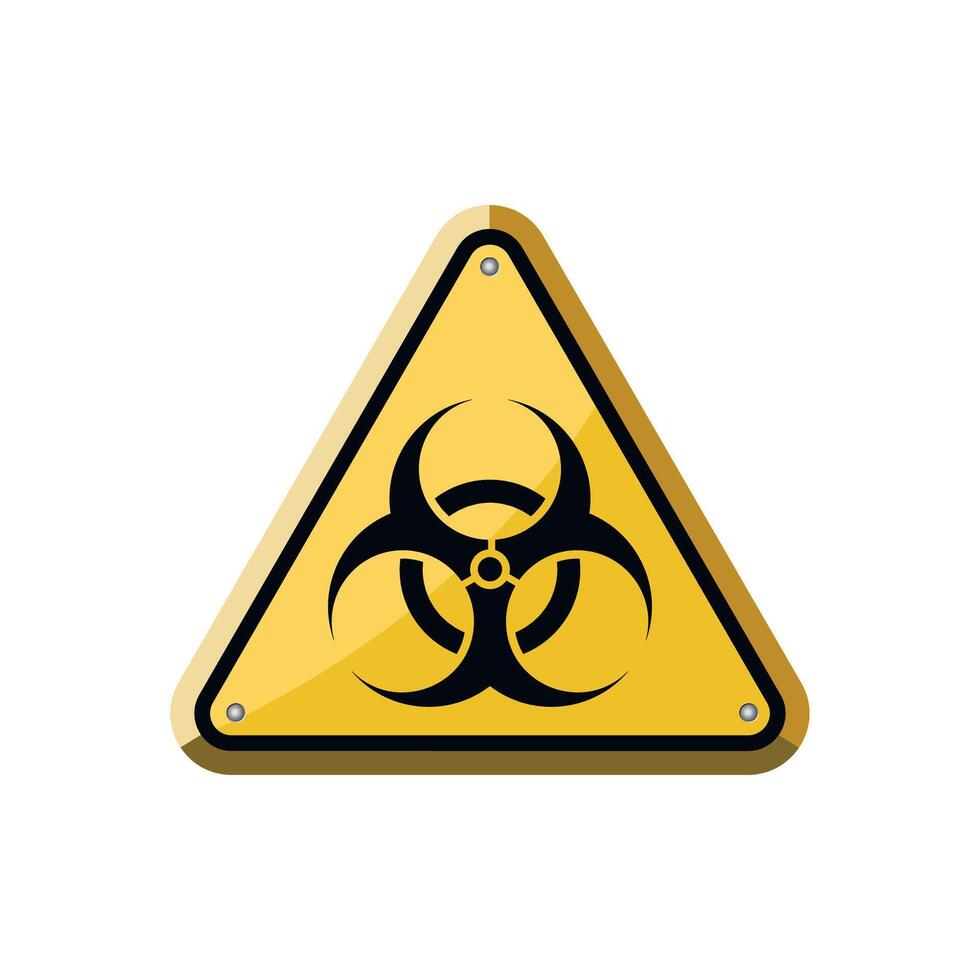 yellow triangle warning sign radioactivity vector