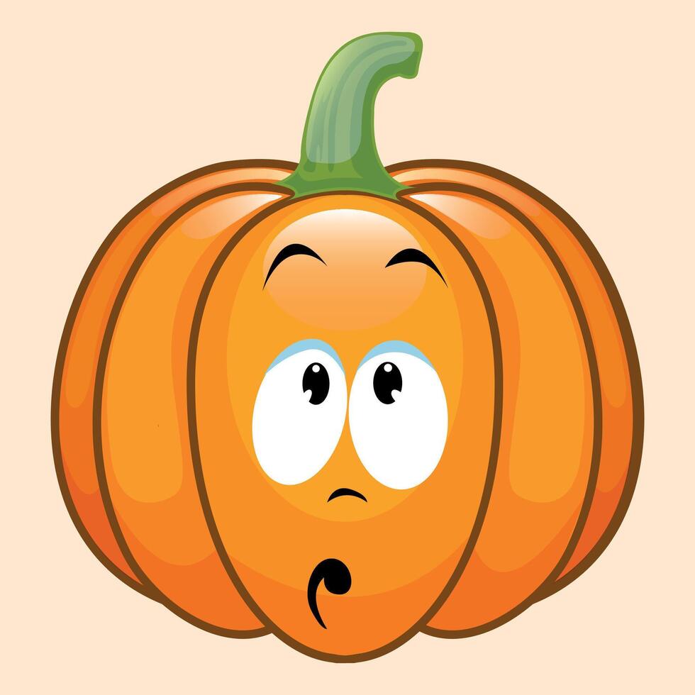 stylized halloween pumpkin icon with face on white background vector