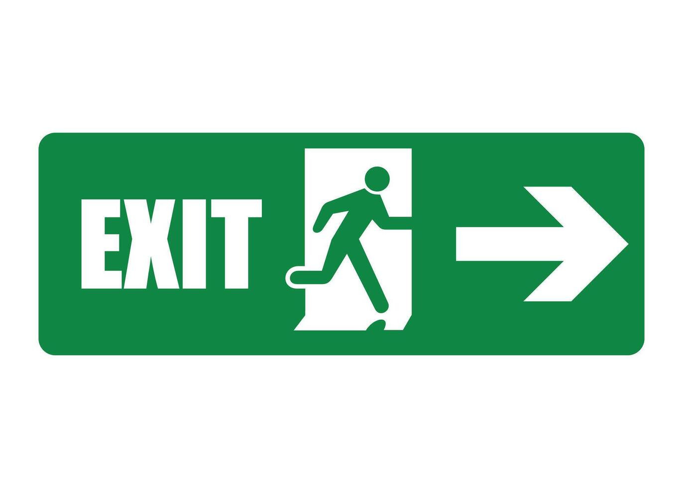 green rectangular warning sign emergency exit on white background vector