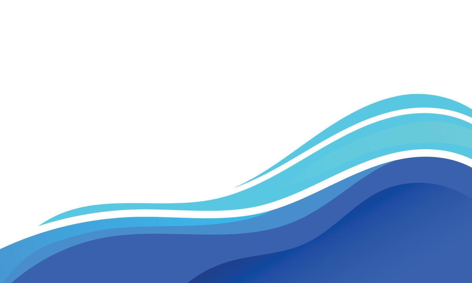 Abstract blue waves blank background vector