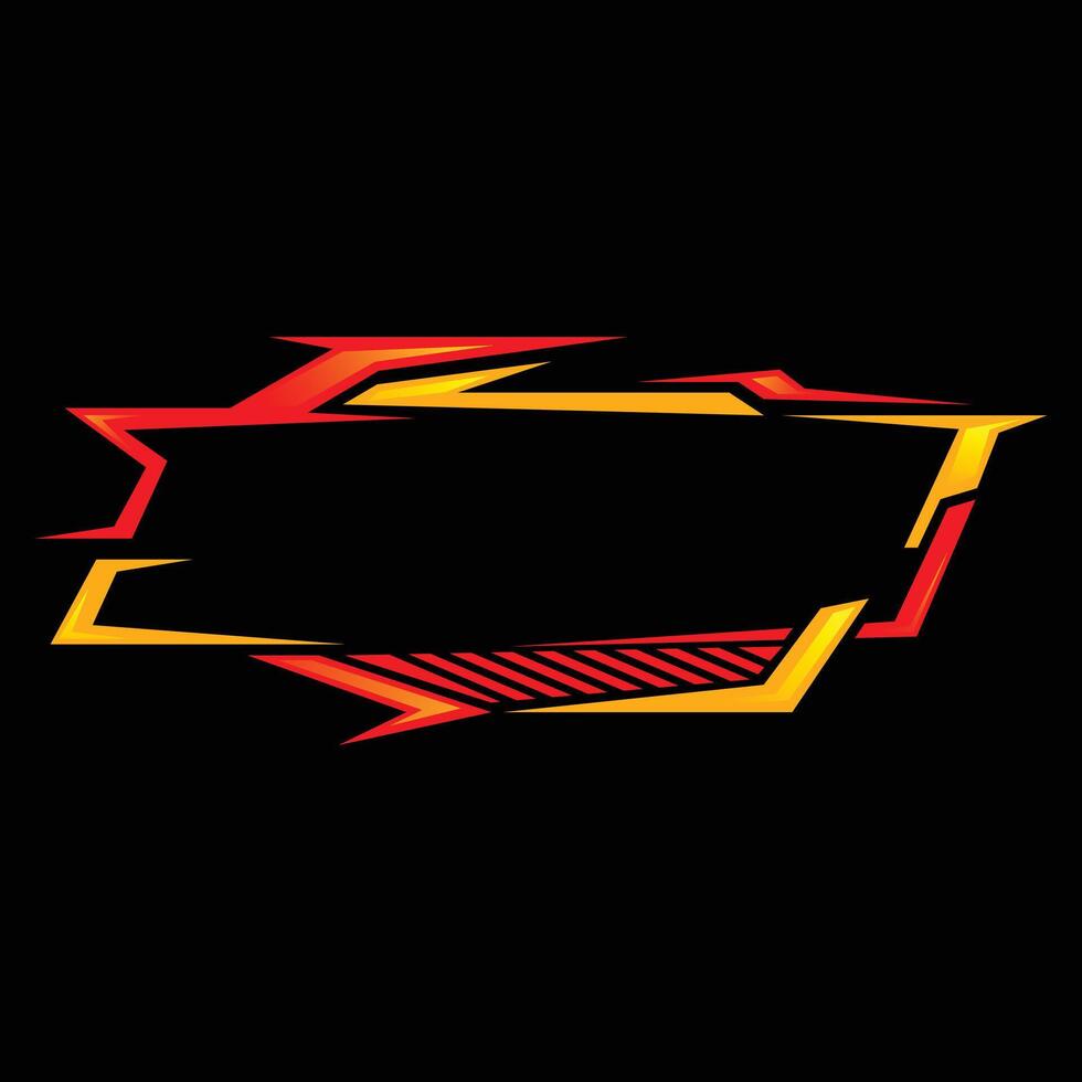 Red and yellow blank gaming frame vector