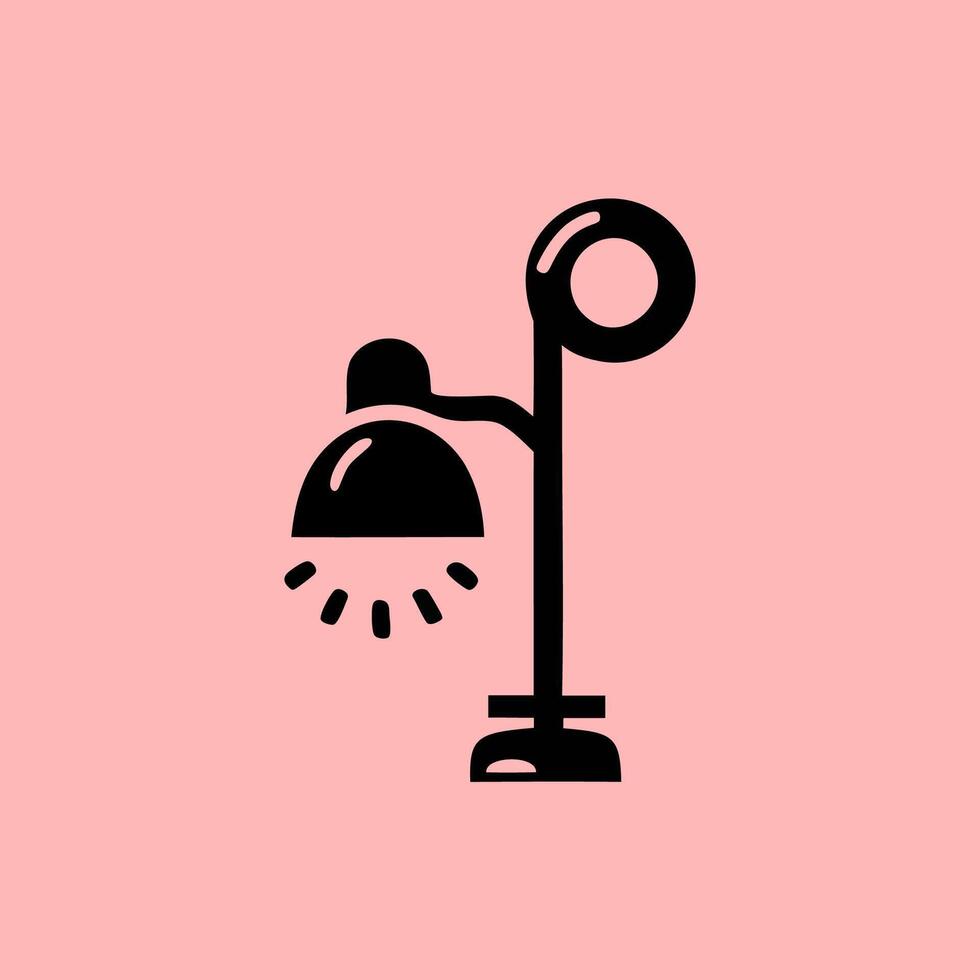 Minimalist Desk Lamp Icon. Modern Lighting Design vector