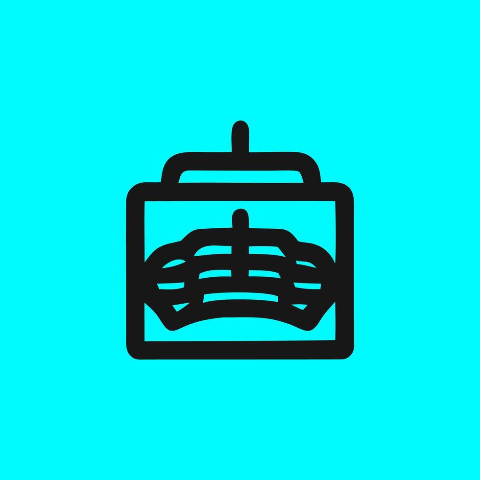 Lung X-Ray Icon. Medical Chest Scan Symbol vector