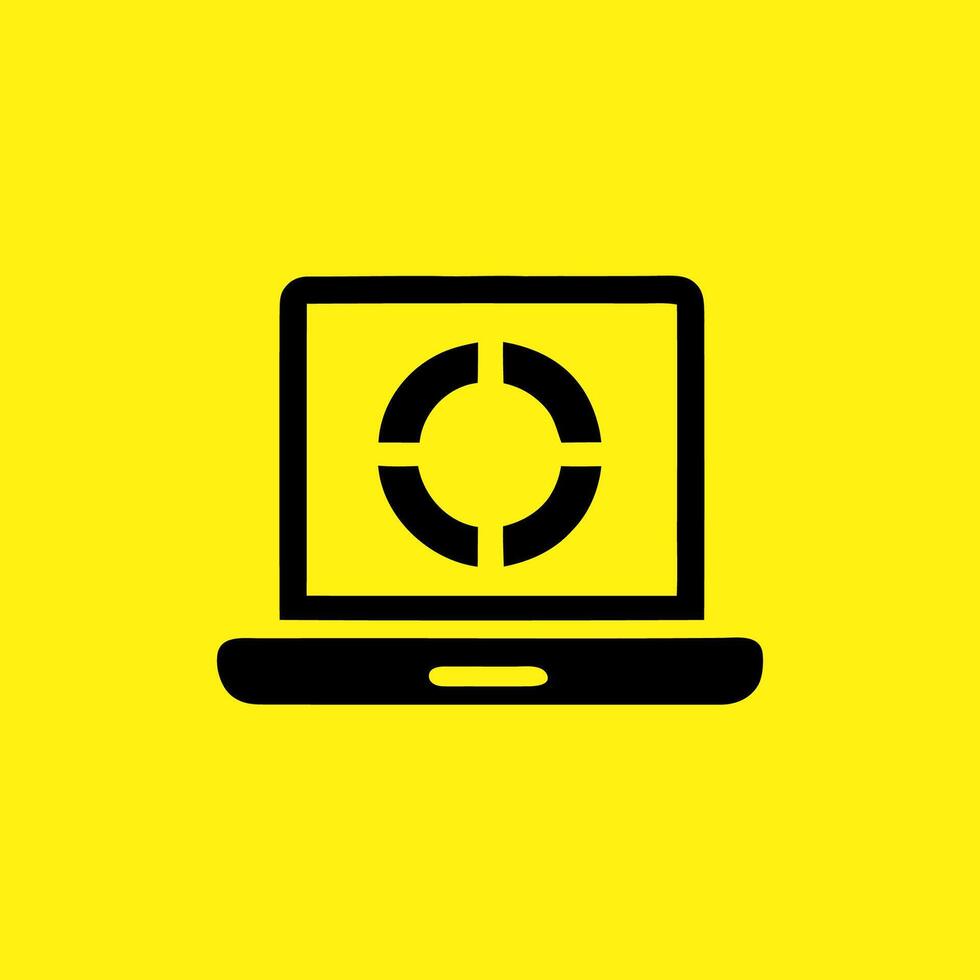 Computer Targeting Icon. Cybersecurity and Digital Focus vector