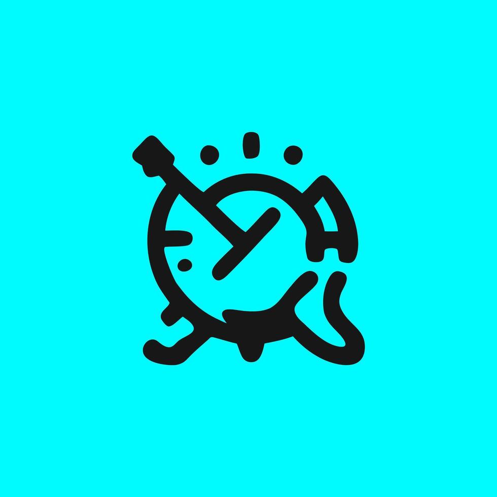 Broken Clock Icon. Time Destruction Concept vector