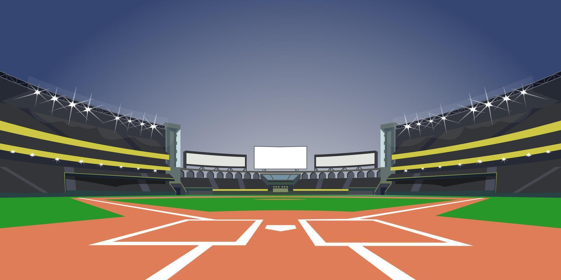 Baseball Softball field flat illustration vector