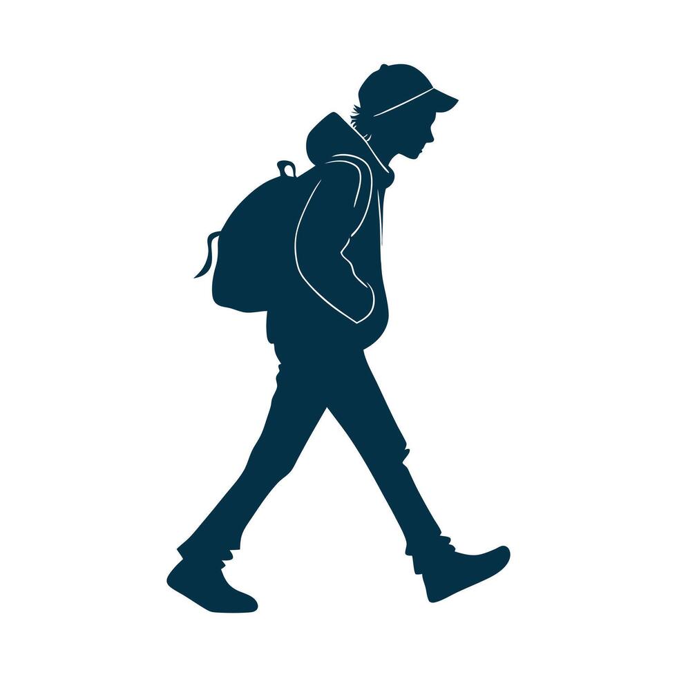 Boy or children silhouette vector