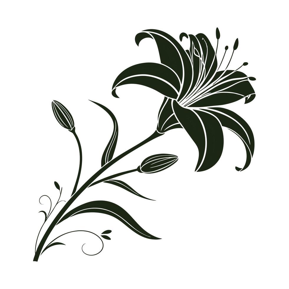 Black floral ornament is good vector