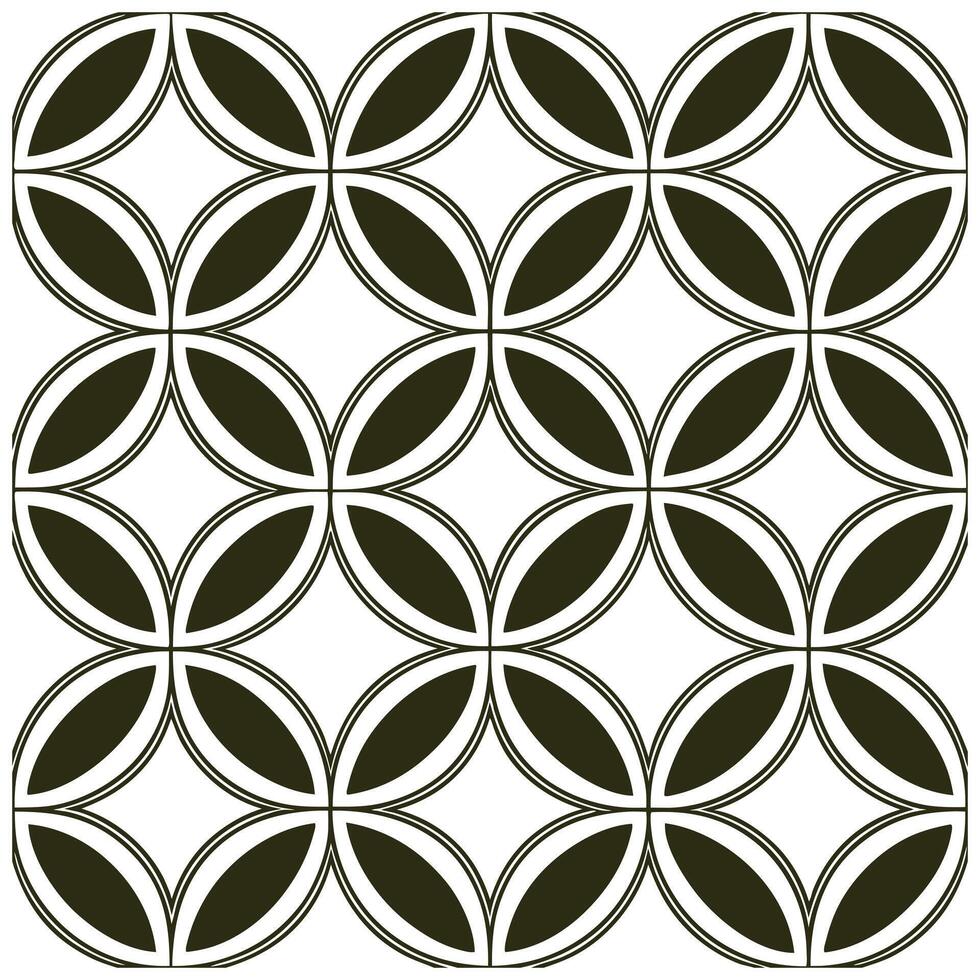 Pattern of Star and Circle in Black Grid seamless pattern vector