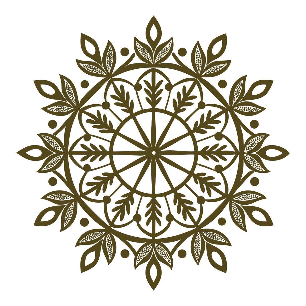 Mandala pattern or Simple Floral Ideas for Coloring book page design vector
