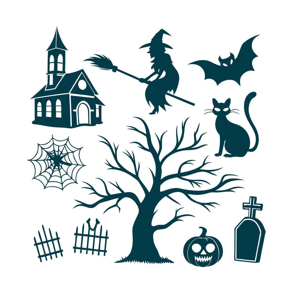 Halloween elements set vector