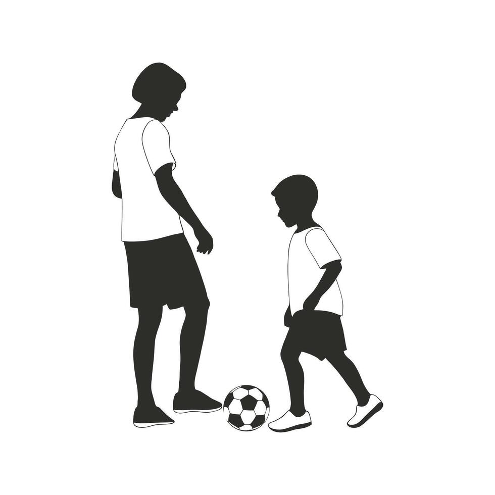 Flat design soccer player silhouette illustration vector