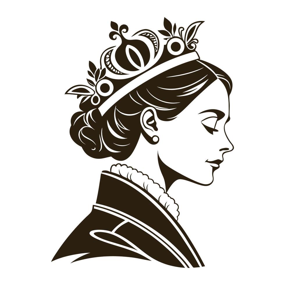 Silhouettes queen crowns set Illustration design vector