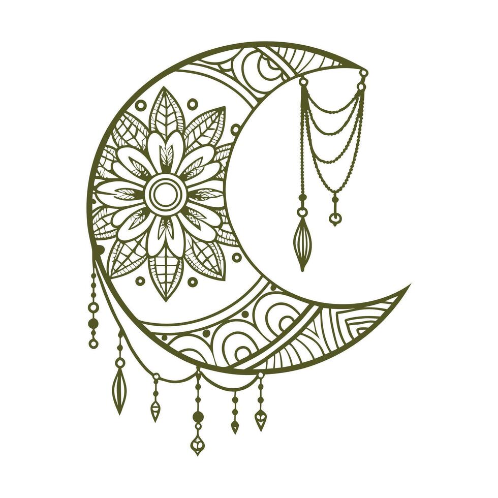 Crescent moon drawing illustration vector