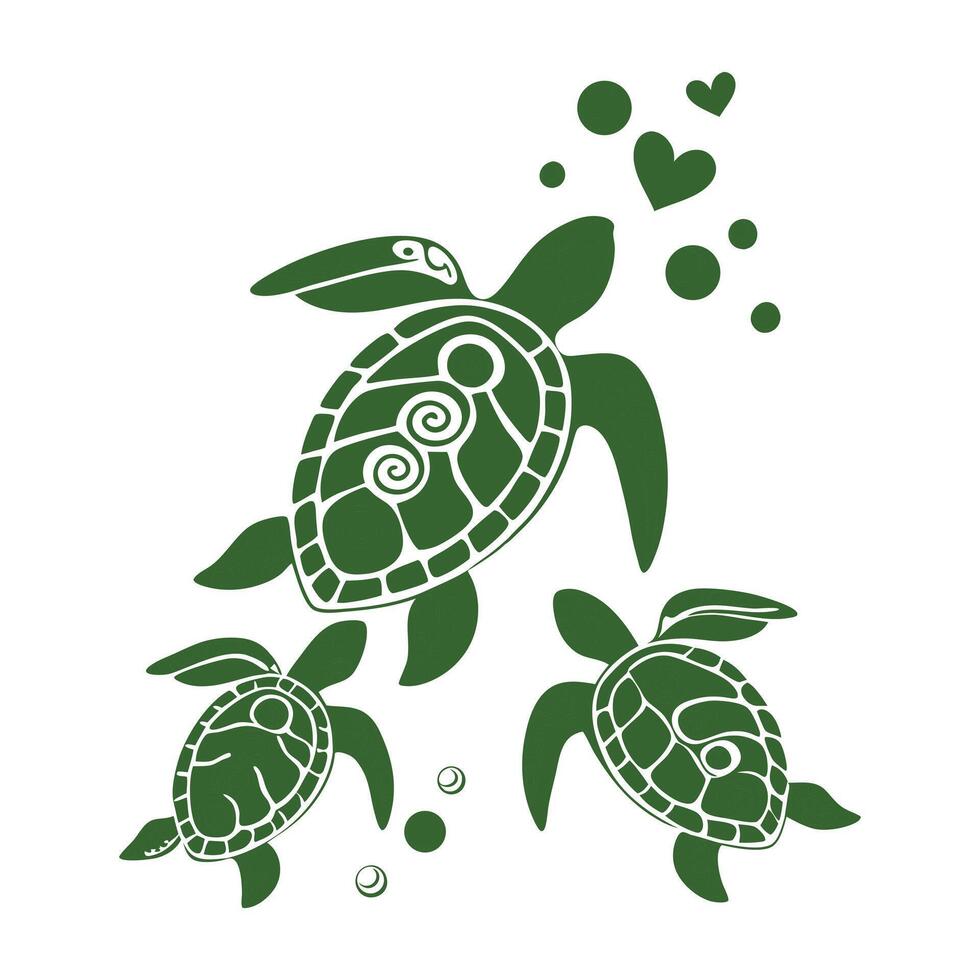 image of an turtle on white background vector