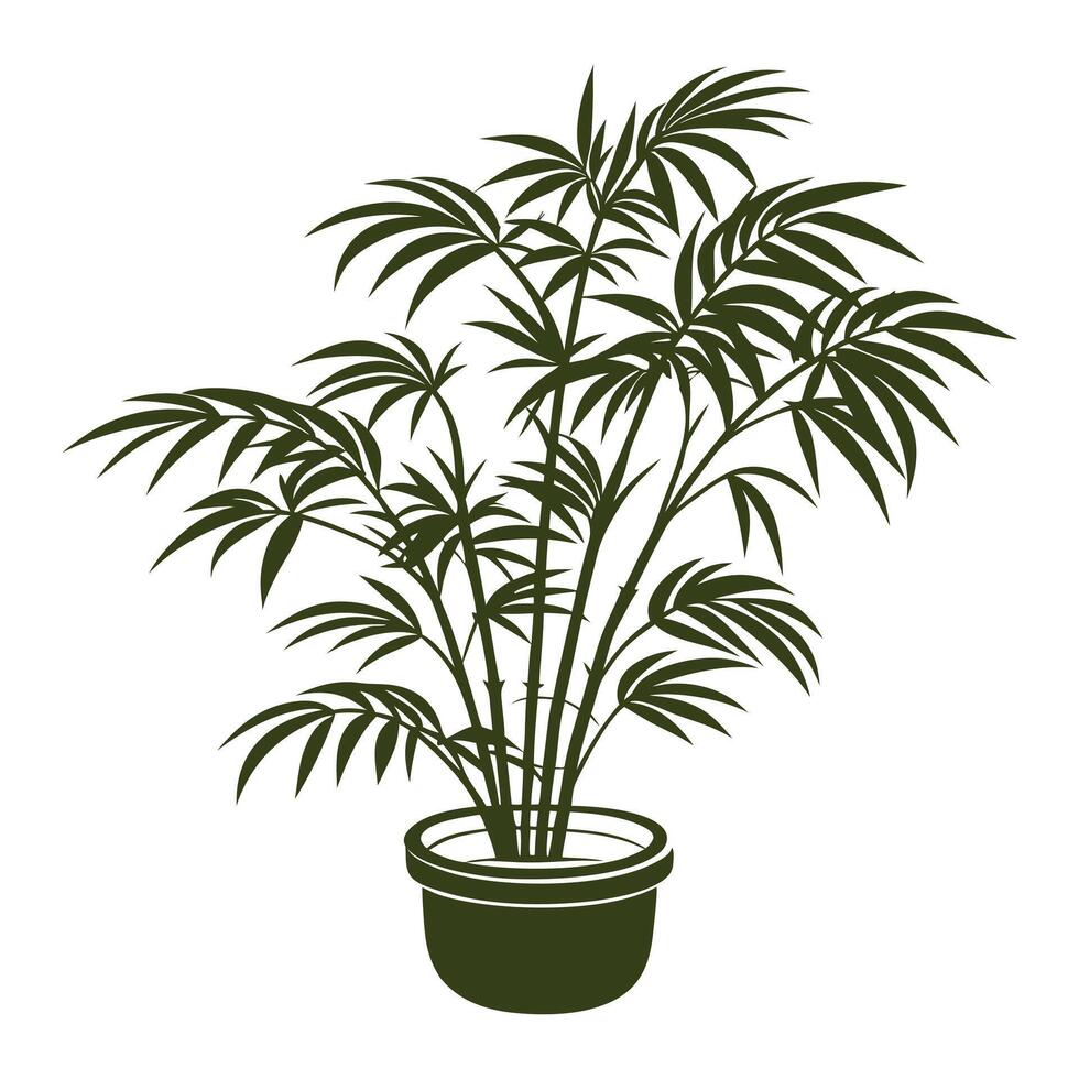 A set of three metal palm trees with a white background vector