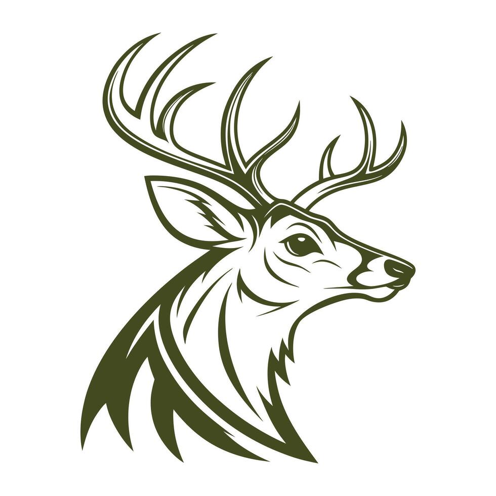Deer head line art design vector