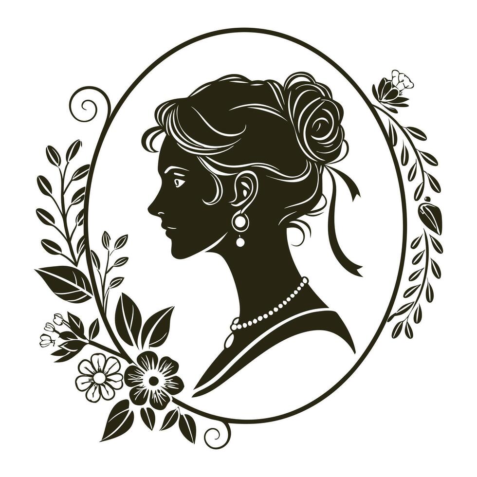 Beautiful Bride Silhouette Art Perfect for Invitations vector