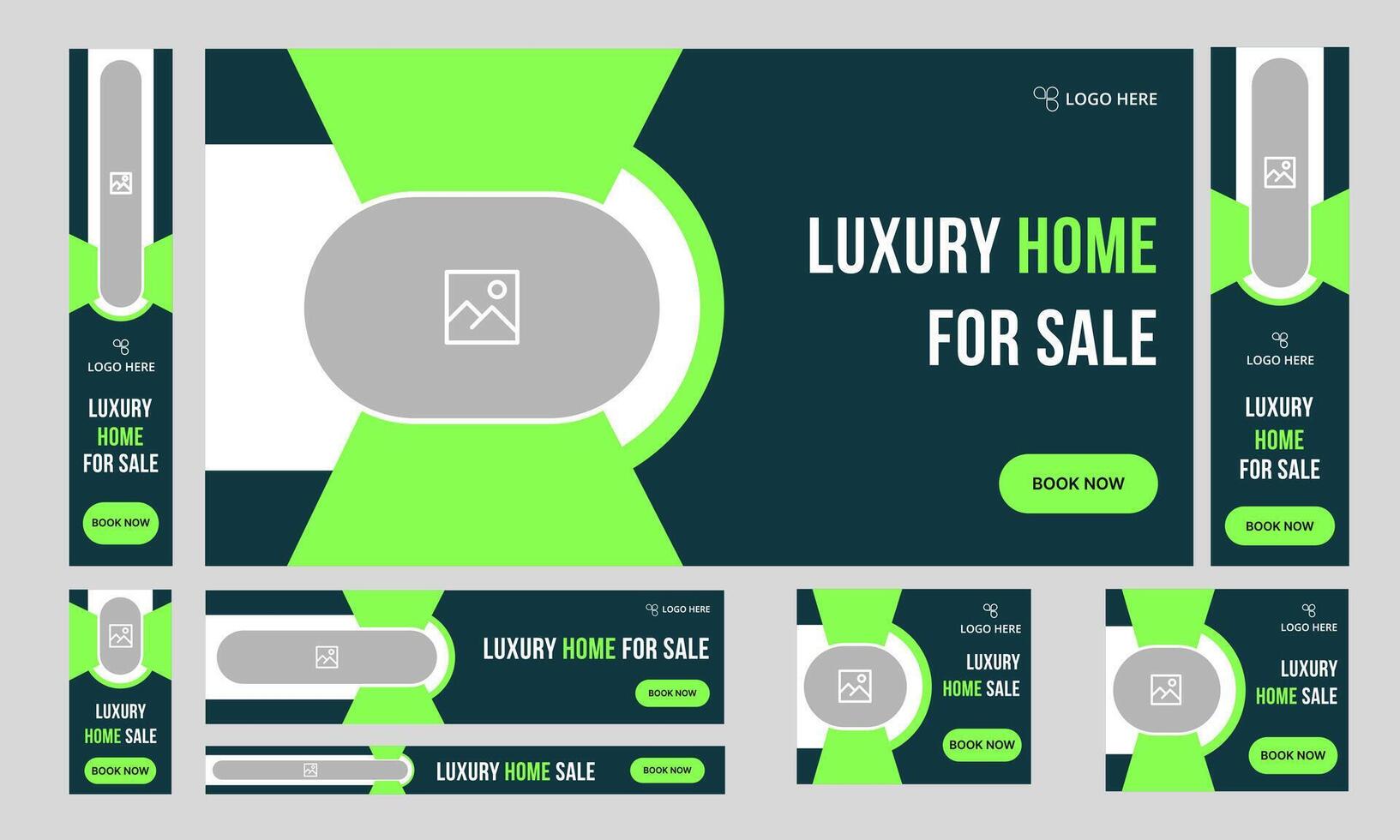 Trendy real estate web set banner design for social media post, fully editable eps 10 file format vector