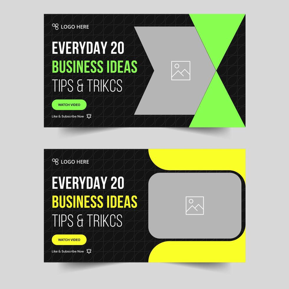Best business grow tips and tricks thumbnail banner design, business idea concept banner design, eps 10 file format vector