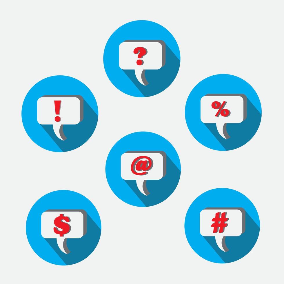 Illustration Icons Mark Message Question Exclamation and Others vector
