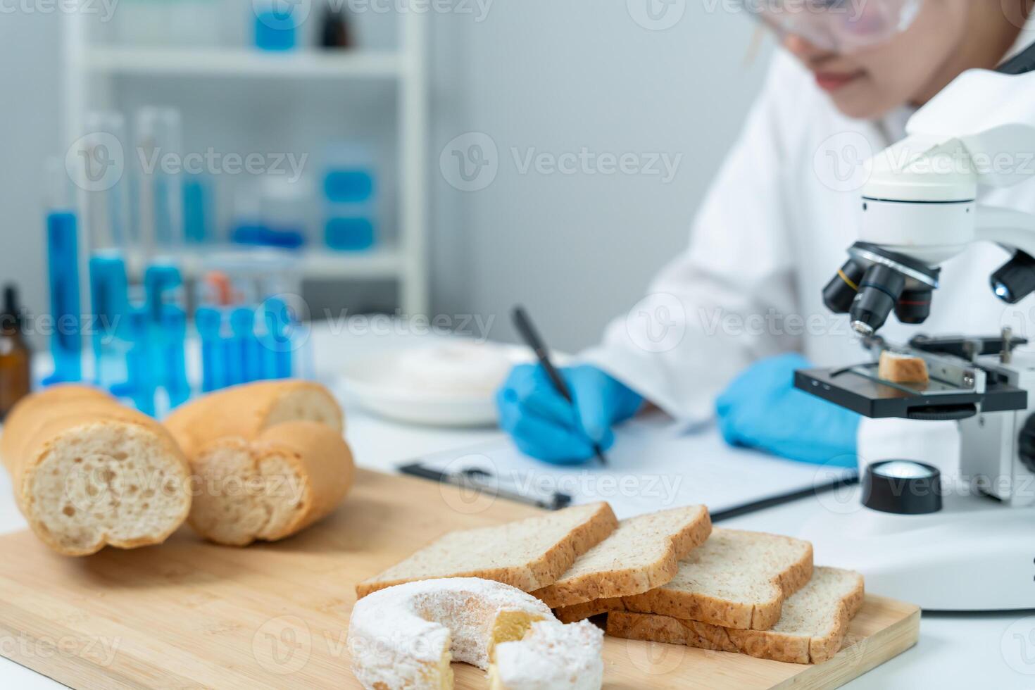 Scientist check chemical and fungus in laboratory. Control experts inspect the concentration of chemical residues. hazards, standard, prohibited substances, contaminate, photo