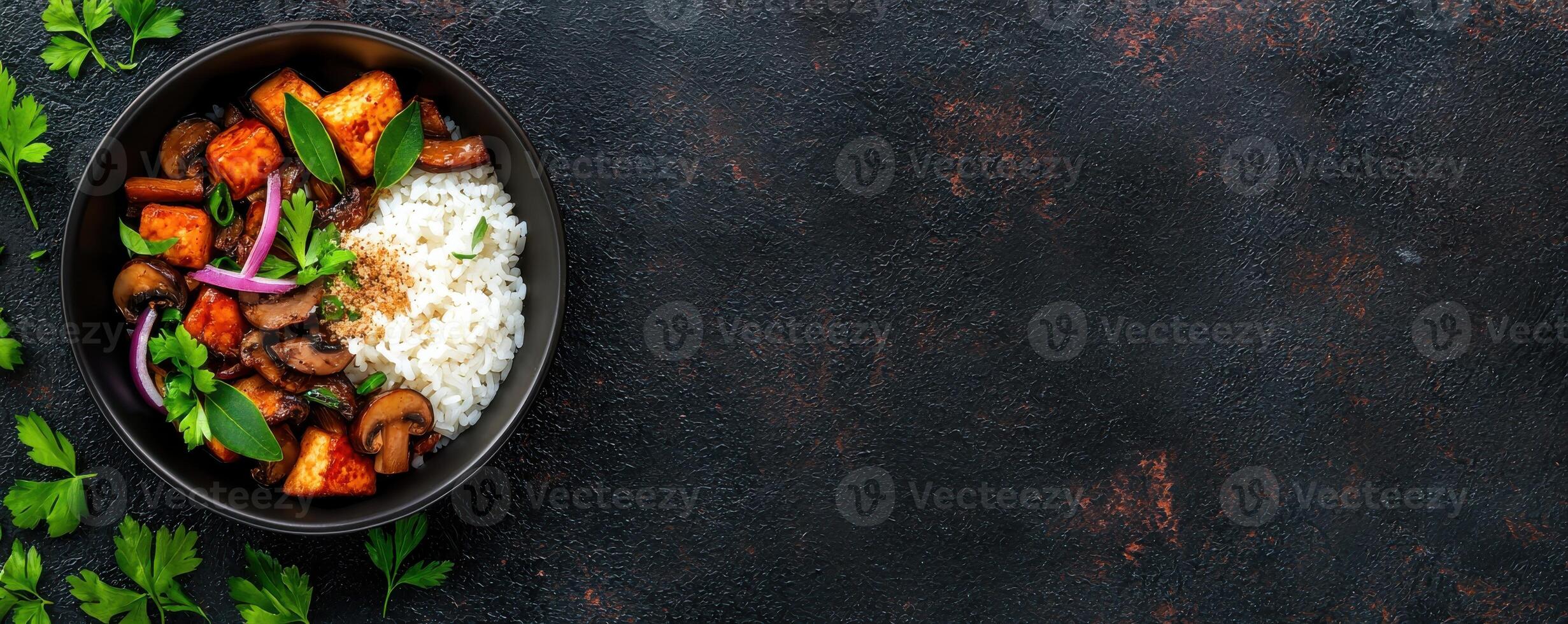 Vegan Larb Bowl with Tofu and Mushrooms photo